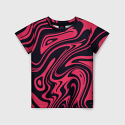 Детская футболка Абстракция чёрно-розовый