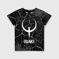 Детская футболка Quake glitch на темном фоне