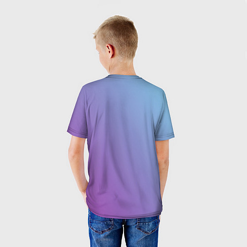 Детская футболка Градиент - слива в небе / 3D-принт – фото 4