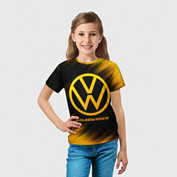 Футболка детская Volkswagen - gold gradient, цвет: 3D-принт — фото 2