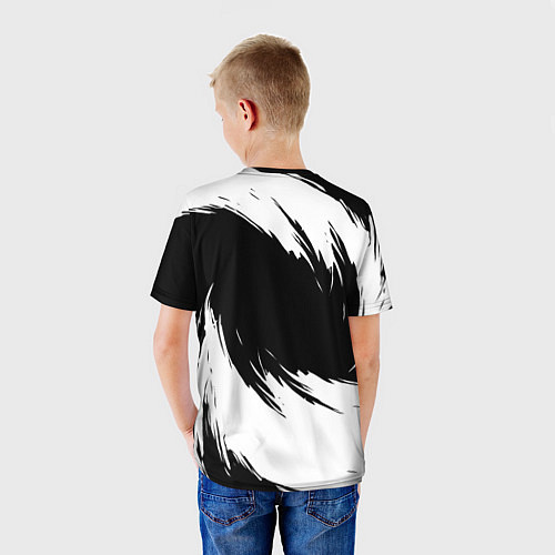 Детская футболка Baldurs gate 3 - белые завихрения / 3D-принт – фото 4