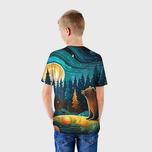 Детская футболка Хозяин тайги: медведь в лесу / 3D-принт – фото 4