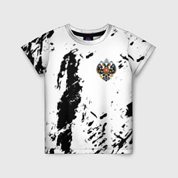 Детская футболка Россия спорт краски герб