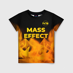 Детская футболка Mass Effect - gold gradient: символ сверху