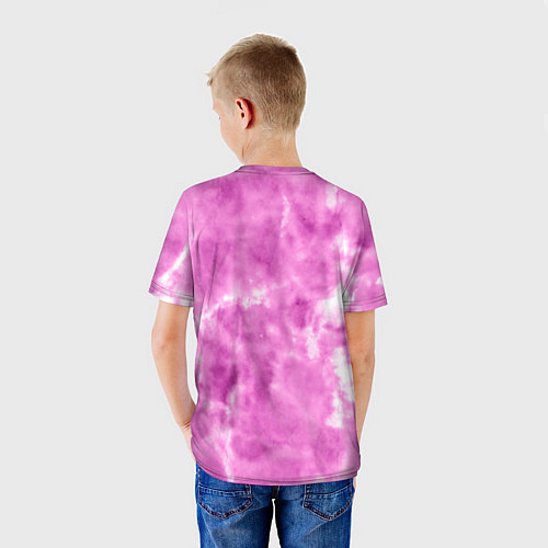 Детская футболка I am kenough - розовый тай-дай / 3D-принт – фото 4
