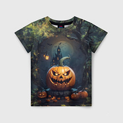 Детская футболка Праздничная хэллоуинская тыква