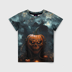 Детская футболка Весёлая хэллоуинская тыква