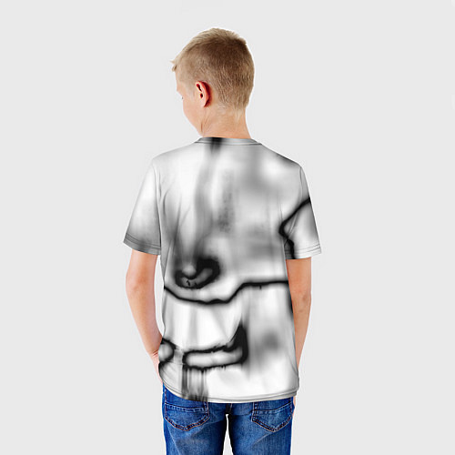 Детская футболка Герб РФ черно белый / 3D-принт – фото 4