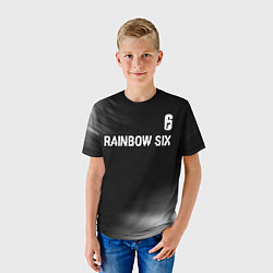 Футболка детская Rainbow Six glitch на темном фоне: символ сверху, цвет: 3D-принт — фото 2