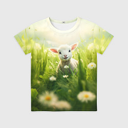 Детская футболка Овечка в траве