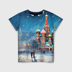 Футболка детская Новогодняя Москва, цвет: 3D-принт
