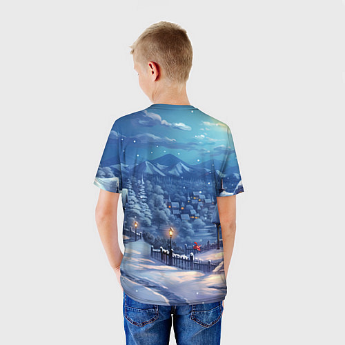 Детская футболка Предновогоняя ночь / 3D-принт – фото 4
