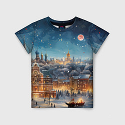 Детская футболка Ночной новогодний город