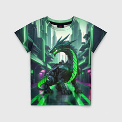 Детская футболка Неоновый зеленый дракон