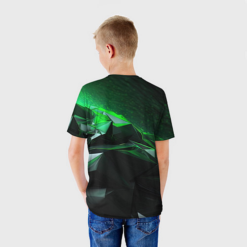 Детская футболка Green abstract geometry / 3D-принт – фото 4
