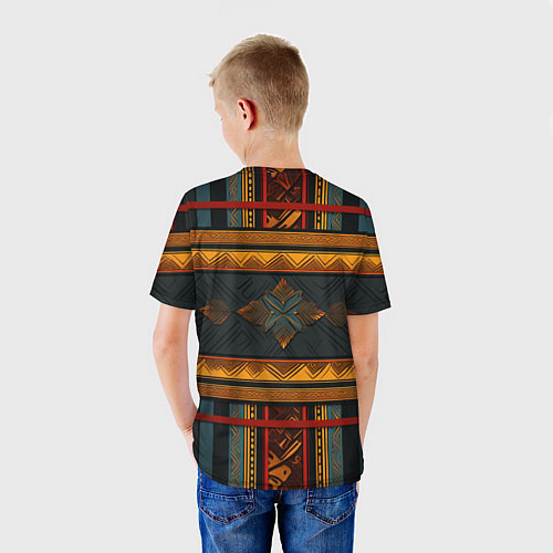 Детская футболка Этнический рисунок в полоску / 3D-принт – фото 4