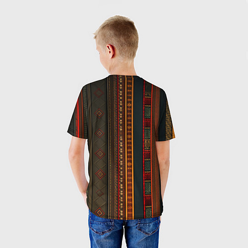 Детская футболка Этнический узор в вертикальную полоску / 3D-принт – фото 4