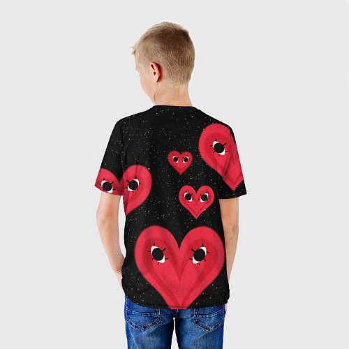 Детская футболка Космические сердца / 3D-принт – фото 4