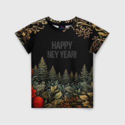 Футболка детская Happy new year black style, цвет: 3D-принт