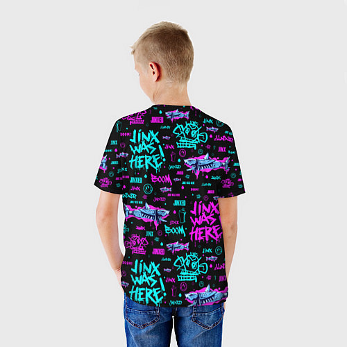 Детская футболка Jinx Arcane pattern neon / 3D-принт – фото 4