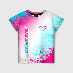 Футболка детская Genesis neon gradient style вертикально, цвет: 3D-принт