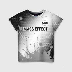 Футболка детская Mass Effect glitch на светлом фоне посередине, цвет: 3D-принт