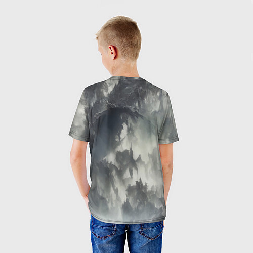 Детская футболка Рыцарь в туманных горах / 3D-принт – фото 4