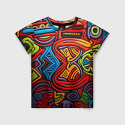 Детская футболка Разноцветный узор в стиле абстракционизм