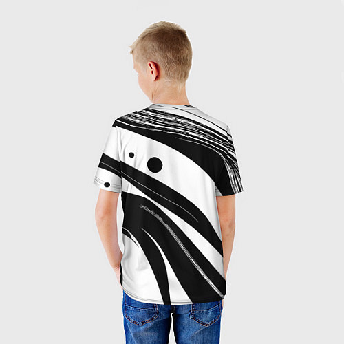 Детская футболка Abstract black and white composition / 3D-принт – фото 4