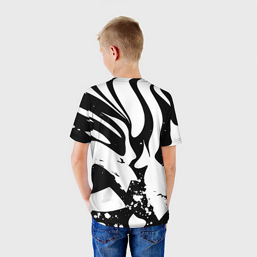 Детская футболка Экспрессивная чб абстракция / 3D-принт – фото 4
