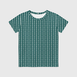 Детская футболка Зелёно-морской в полоску