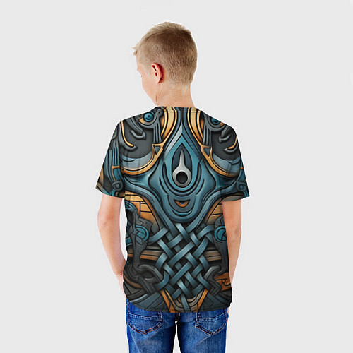 Детская футболка Асимметричный узор в скандинавском стиле / 3D-принт – фото 4