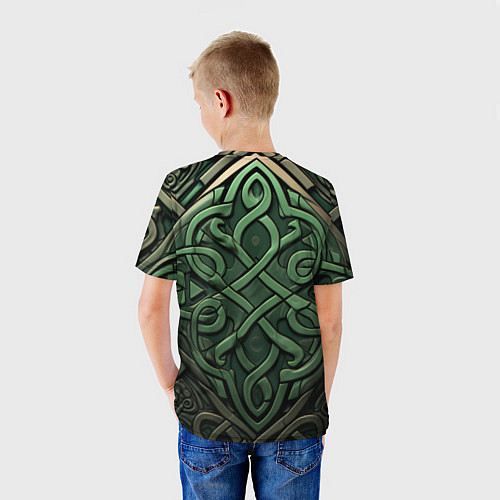 Детская футболка Симметричный узор в ирландском стиле / 3D-принт – фото 4