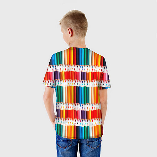 Детская футболка Яркие цветные карандаши / 3D-принт – фото 4