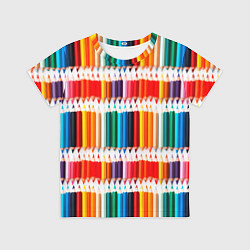 Футболка детская Яркие цветные карандаши, цвет: 3D-принт