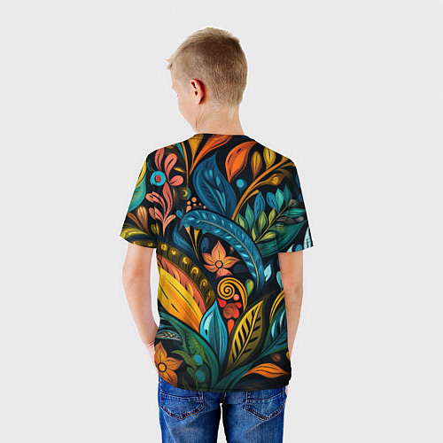 Детская футболка Растительный узор в бразильском стиле / 3D-принт – фото 4