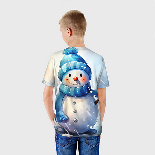 Детская футболка Большой снеговик / 3D-принт – фото 4