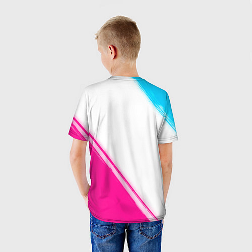 Детская футболка Dark Souls neon gradient style вертикально / 3D-принт – фото 4