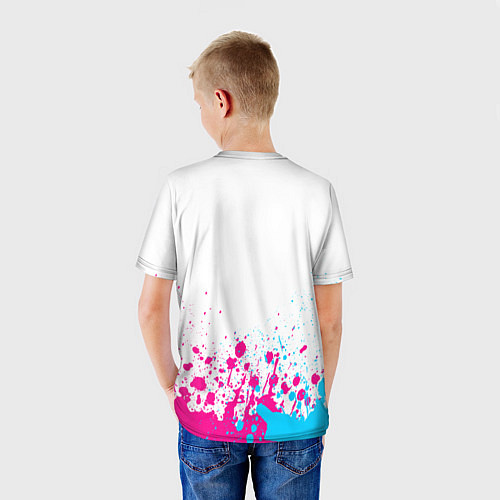 Детская футболка Portal neon gradient style посередине / 3D-принт – фото 4