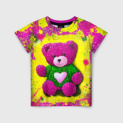 Детская футболка Розовый мишка в свитере
