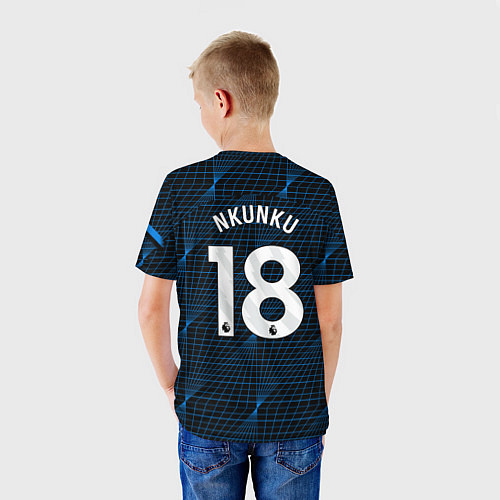 Детская футболка Нкунку форма Челси 23-24 гостевая / 3D-принт – фото 4