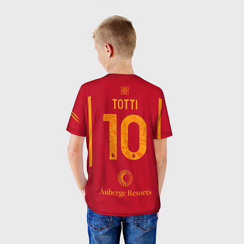 Детская футболка Тотти ФК Рома форма 23-24 домашняя / 3D-принт – фото 4
