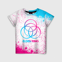 Детская футболка Elden Ring neon gradient style