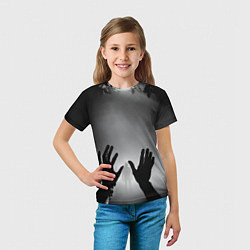 Футболка детская Руки зомби и силуэт в тумане, цвет: 3D-принт — фото 2