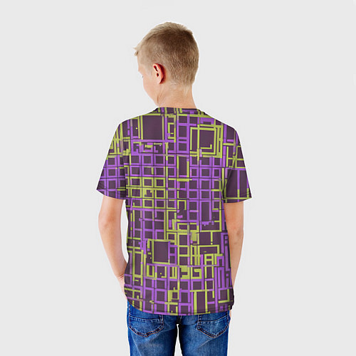 Детская футболка Разноцветные толстые линии / 3D-принт – фото 4