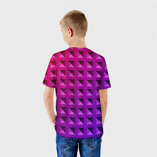 Детская футболка Пластиковые объемные квадраты / 3D-принт – фото 4