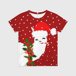 Детская футболка Лама - альпака с леденцом