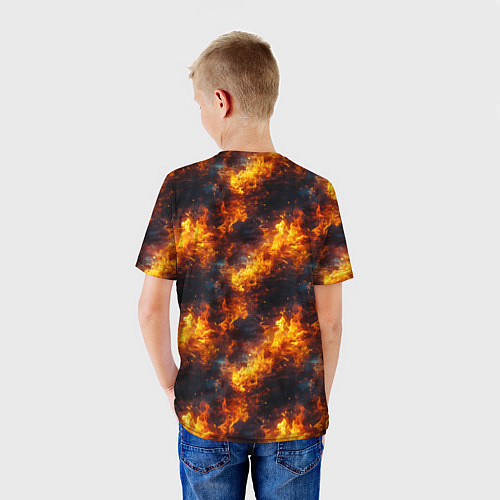 Детская футболка Пламя огня паттерн / 3D-принт – фото 4