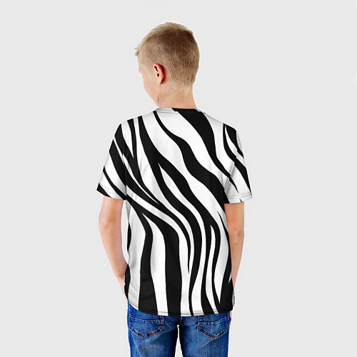 Детская футболка Ретро Барби - паттерн полосок зебры / 3D-принт – фото 4