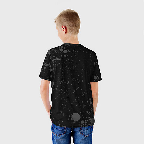 Детская футболка Among Us glitch на темном фоне / 3D-принт – фото 4